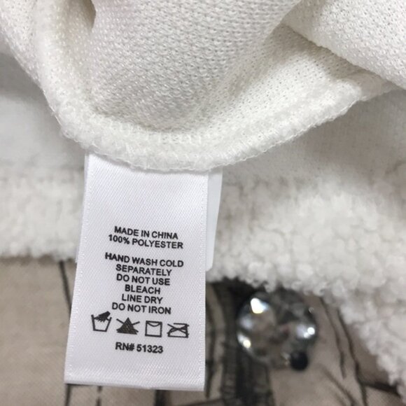 CeCe Striped-Trim Crewneck Teddy Sweater - Picture 6 of 6